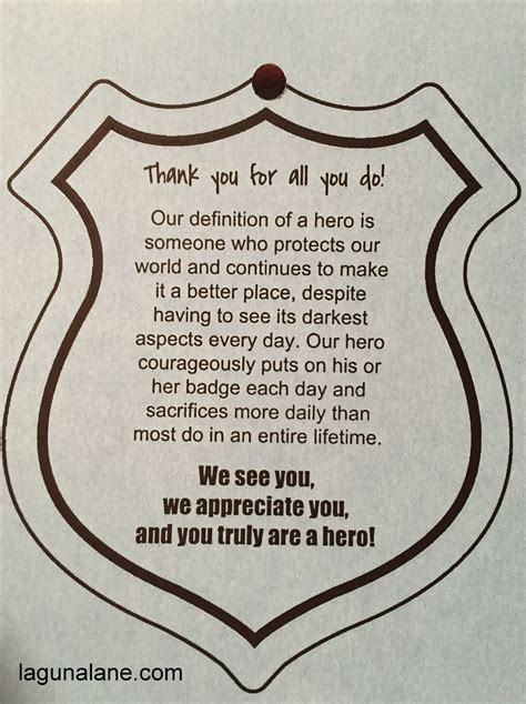 Thank You Police Officer Free Printable